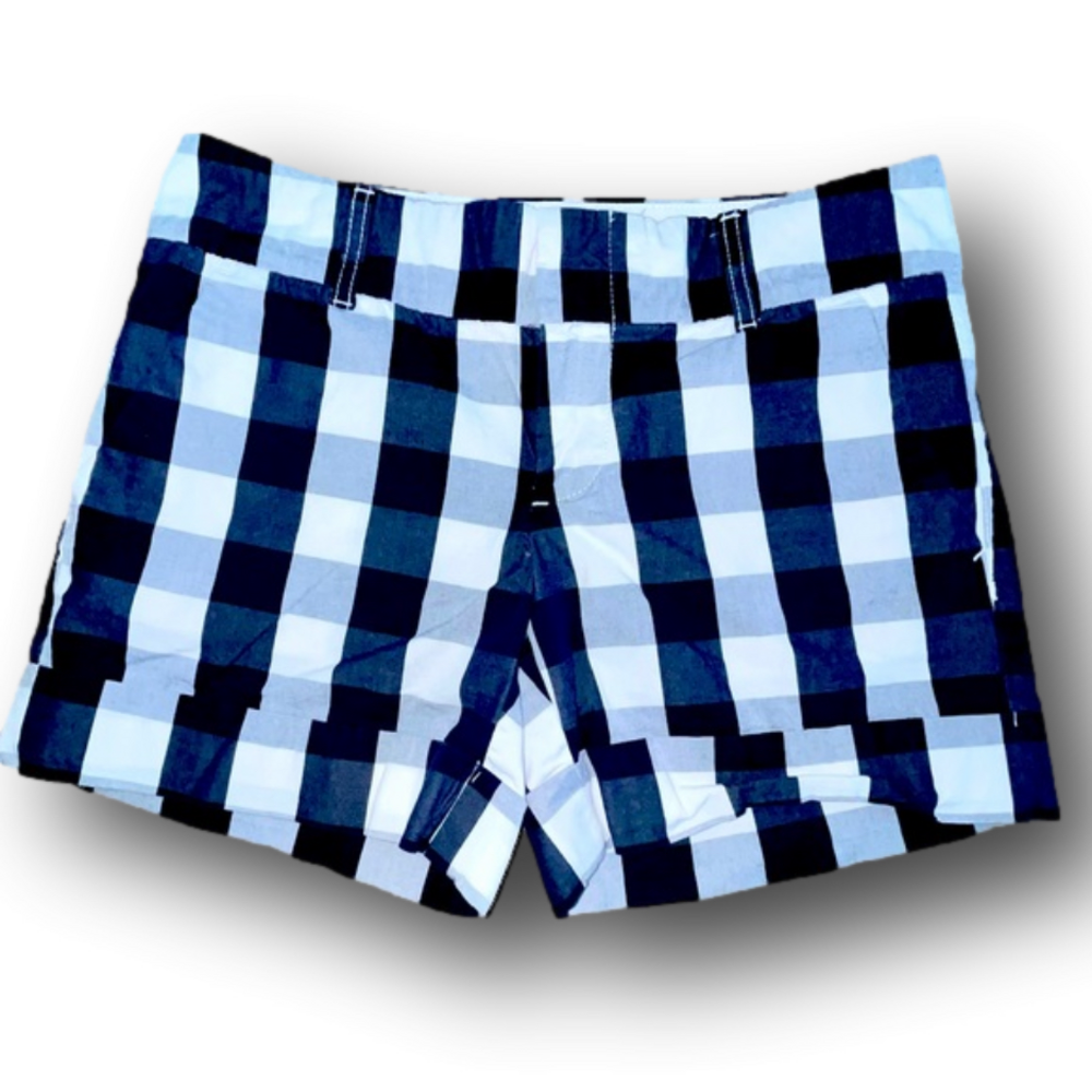 Tommy Hilfiger gingham cotton shorts navy blue and white